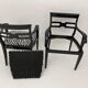 Art Deco Armchairs in Black Lacquer and Black-Creme Fabric, 1925