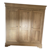 Armoire 3 portes chêne massif, démontable , aérogommée ,penderie /lingerie