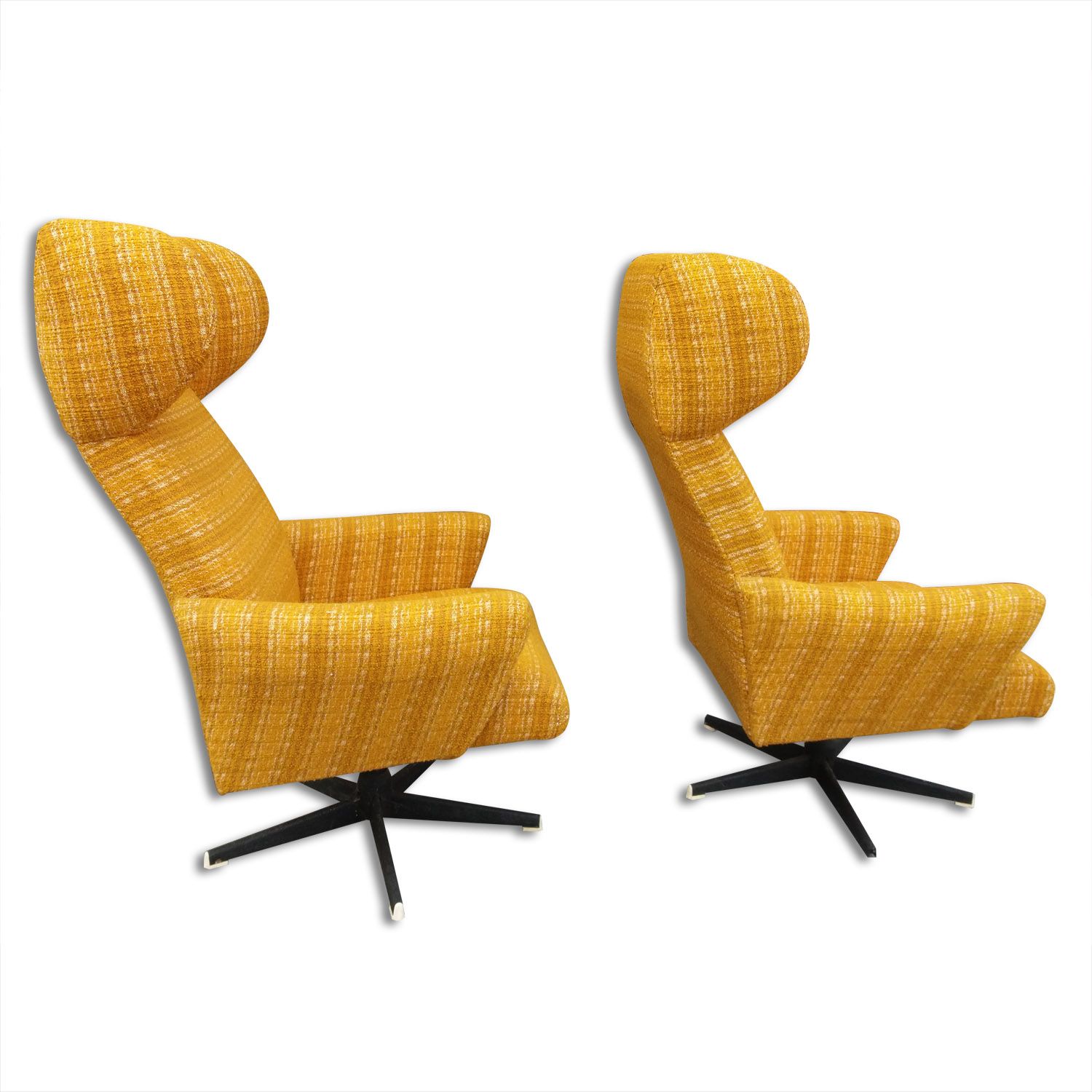 Pair of swivel chair zipper, produced by Drevotvar 1970's