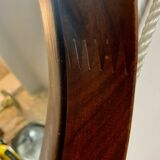 Teak vintage wall mirror, 60s mid century modern wood mirror made in italy