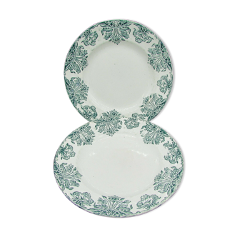 2 assiettes art nouveau Alebacqz et Bouchart St Amand