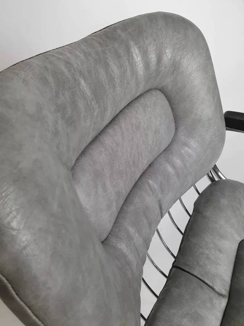 Vintage chrome swivel armchair