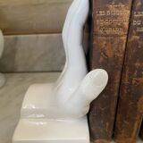 VAGA International ceramic bookends, hand-shaped, 1980s.