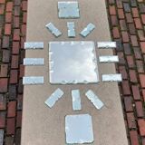 Beveled mirror glass - knife holders, bottle coasters