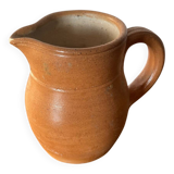 Antique pitcher la poterie des mottes stoneware brown beige vintage kitchen