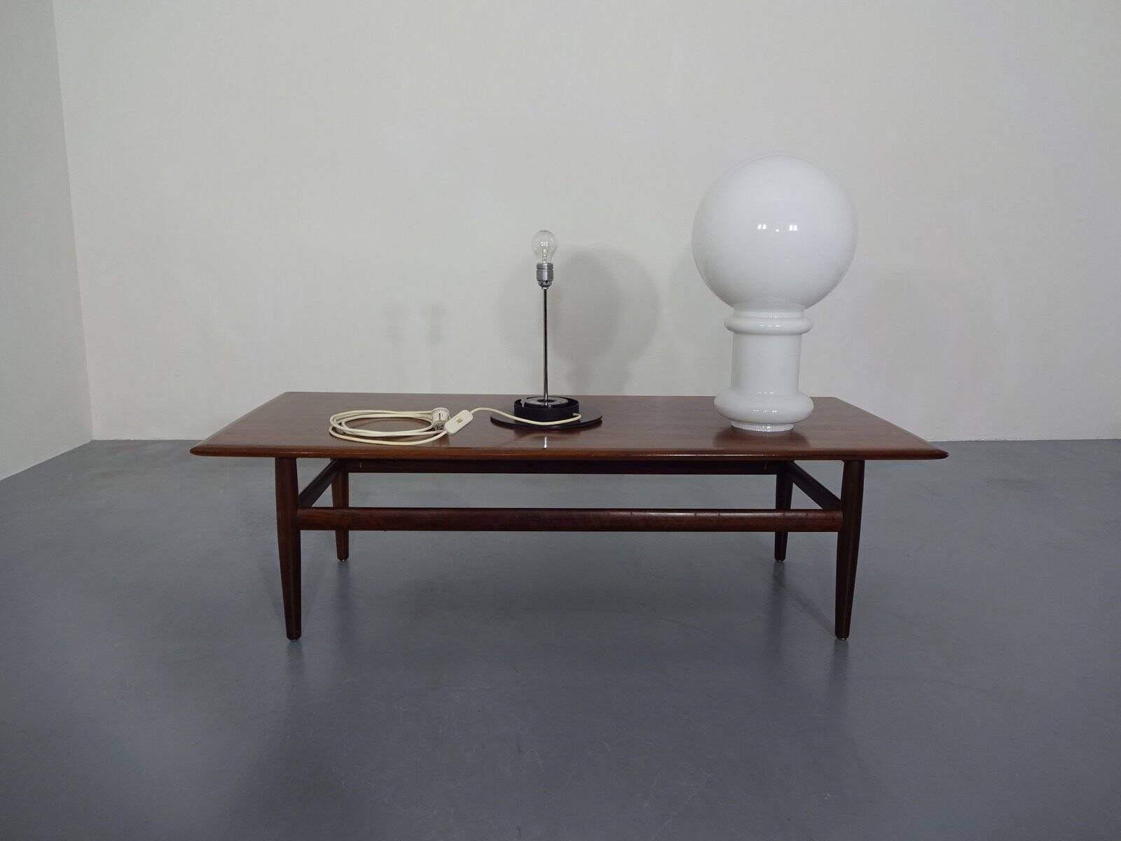 Opal Glass Floor Lamp from Glashütte Limburg, Germany, 1960s