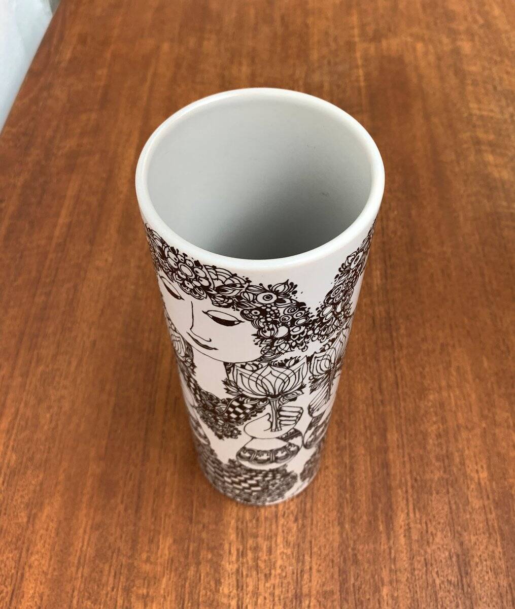 Large Flora German Vase from the Mid-Century by Bjørn Wiinblad for Rosenthal, 1960s