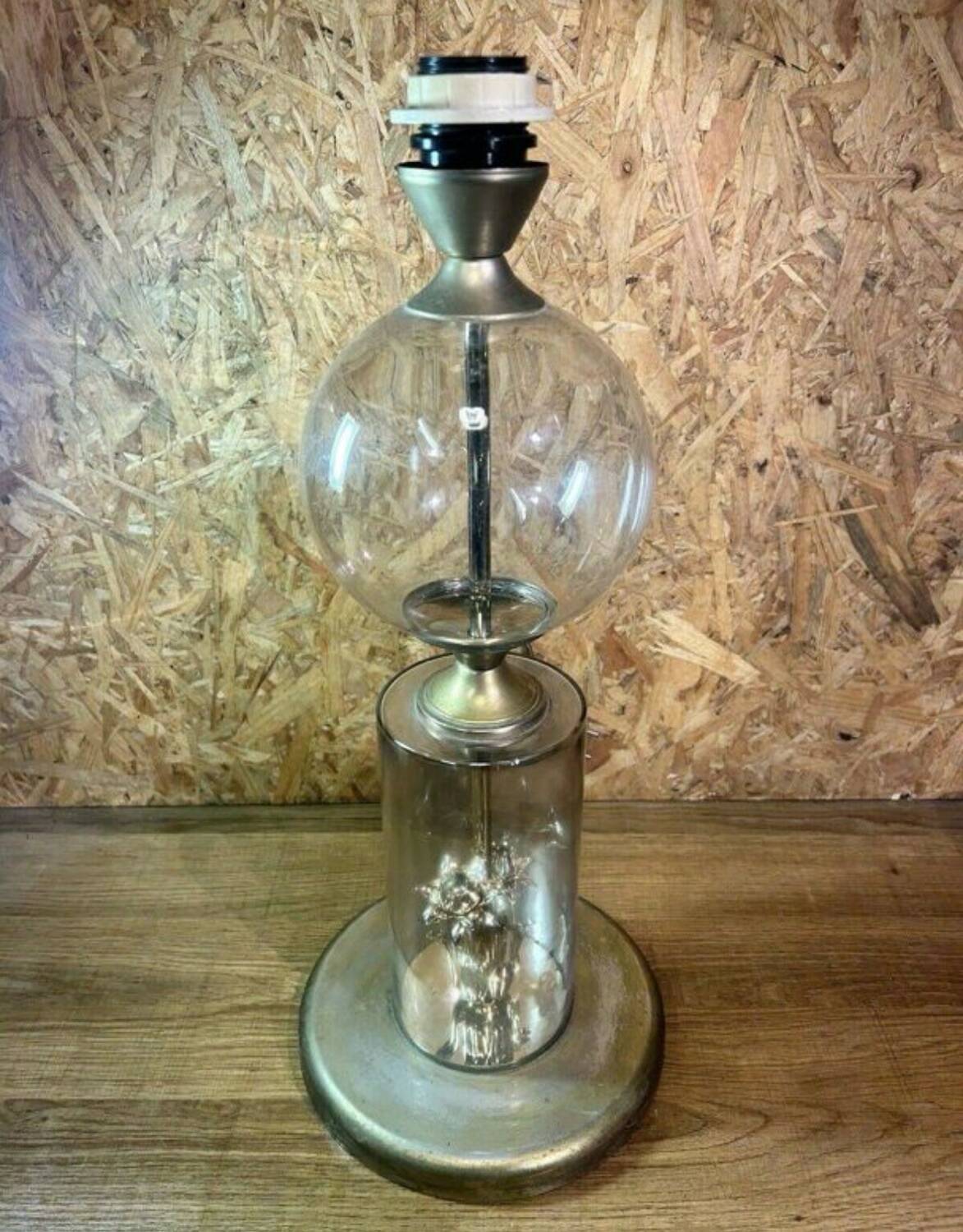 Large vintage lamp See Delmas 1970s glass and metal modern design