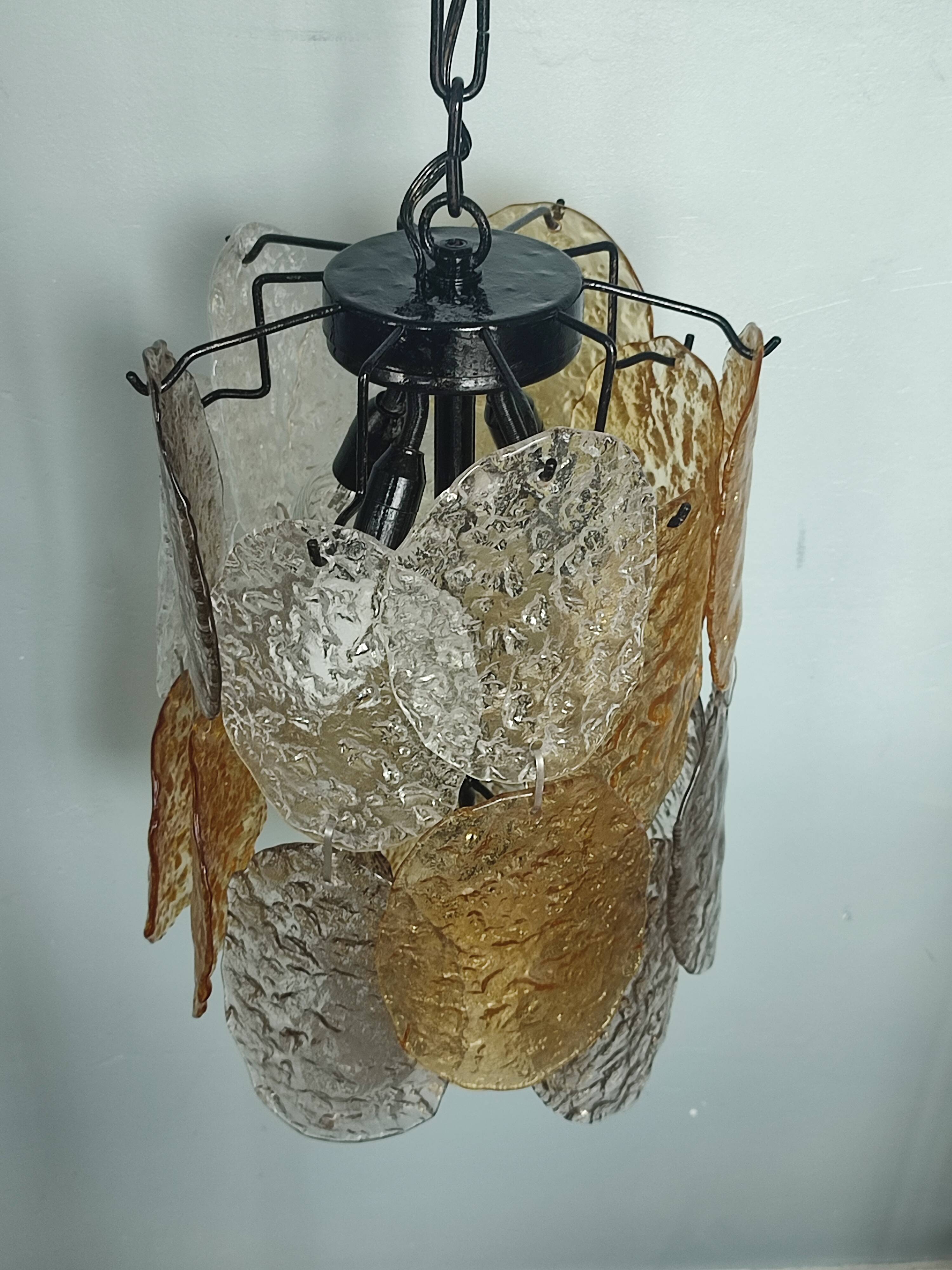 Vintage Murano Glass Disc Chandelier