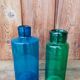 Duo de vase en verre bleu et vert