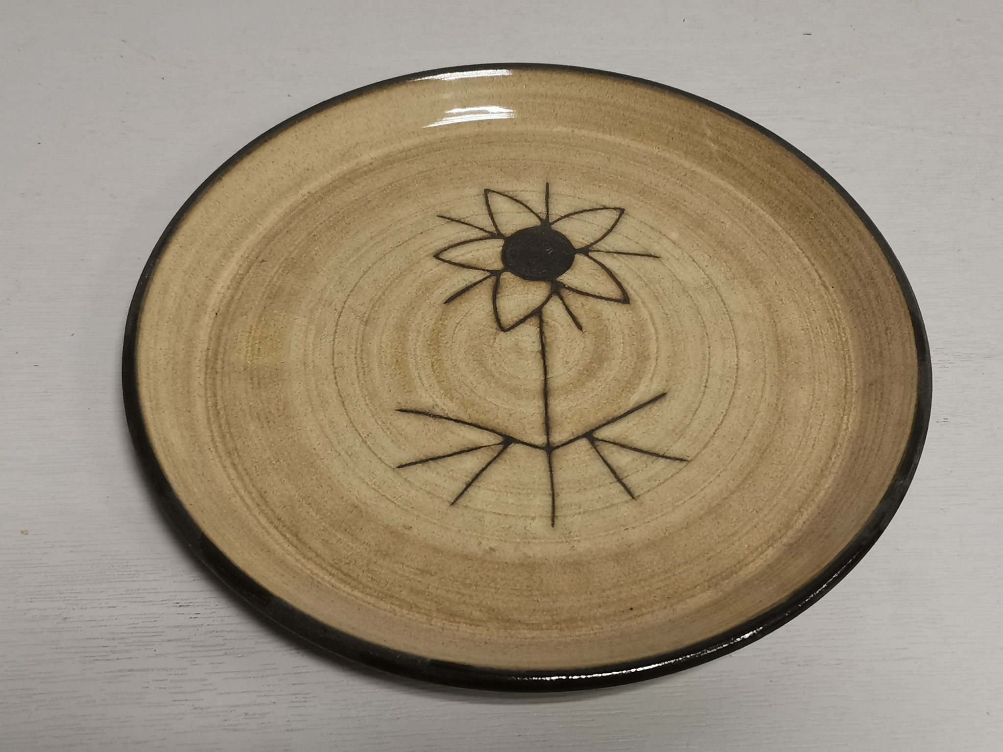 Vintage ceramic plate signed Emile Masson Vallauris