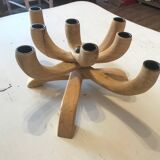 Scandinavian design vintage wood candle holder