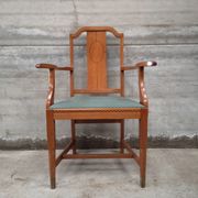 Art craft art nouveau armchair in oak and brass