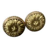 Old brass handle knobs and rosettes