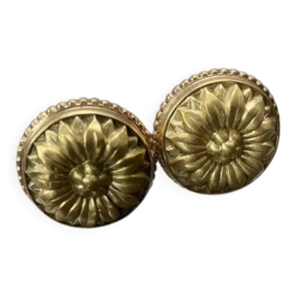 Old brass handle knobs and rosettes