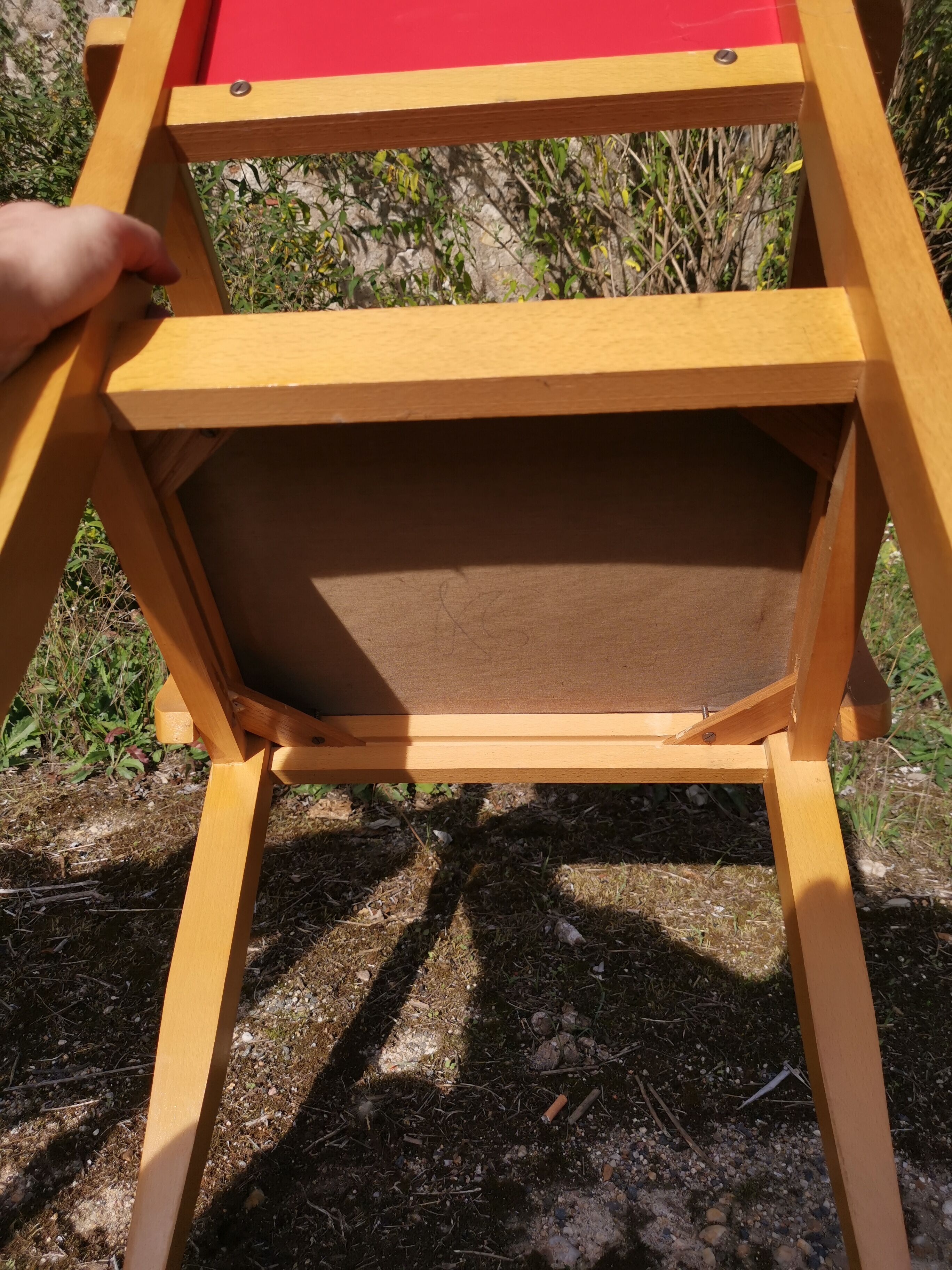 Paire de fauteuil bridge en Skaï rouge
