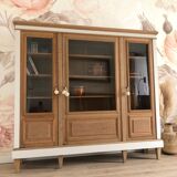 Vintage solid oak display cabinet / bookcase