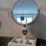 Mirror to lay porcelain rose buttons 13x24cm