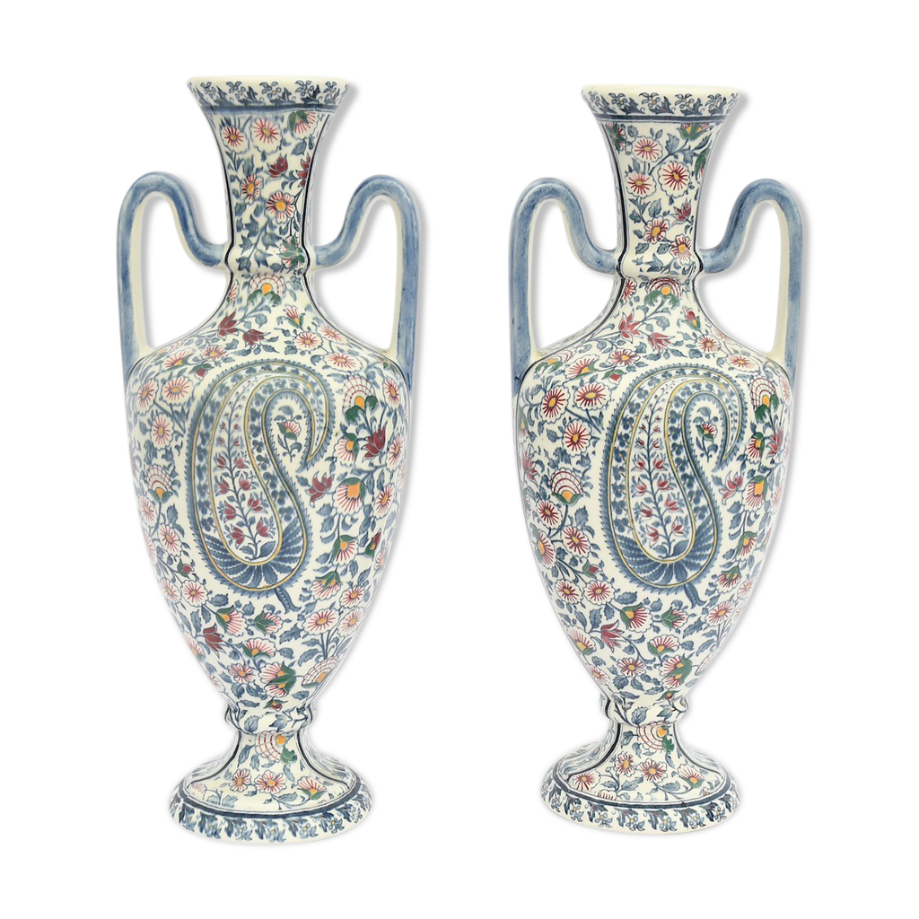 Paire de vases en faience de Gien Selency