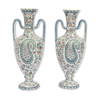 Pair of Gien's faience vases
