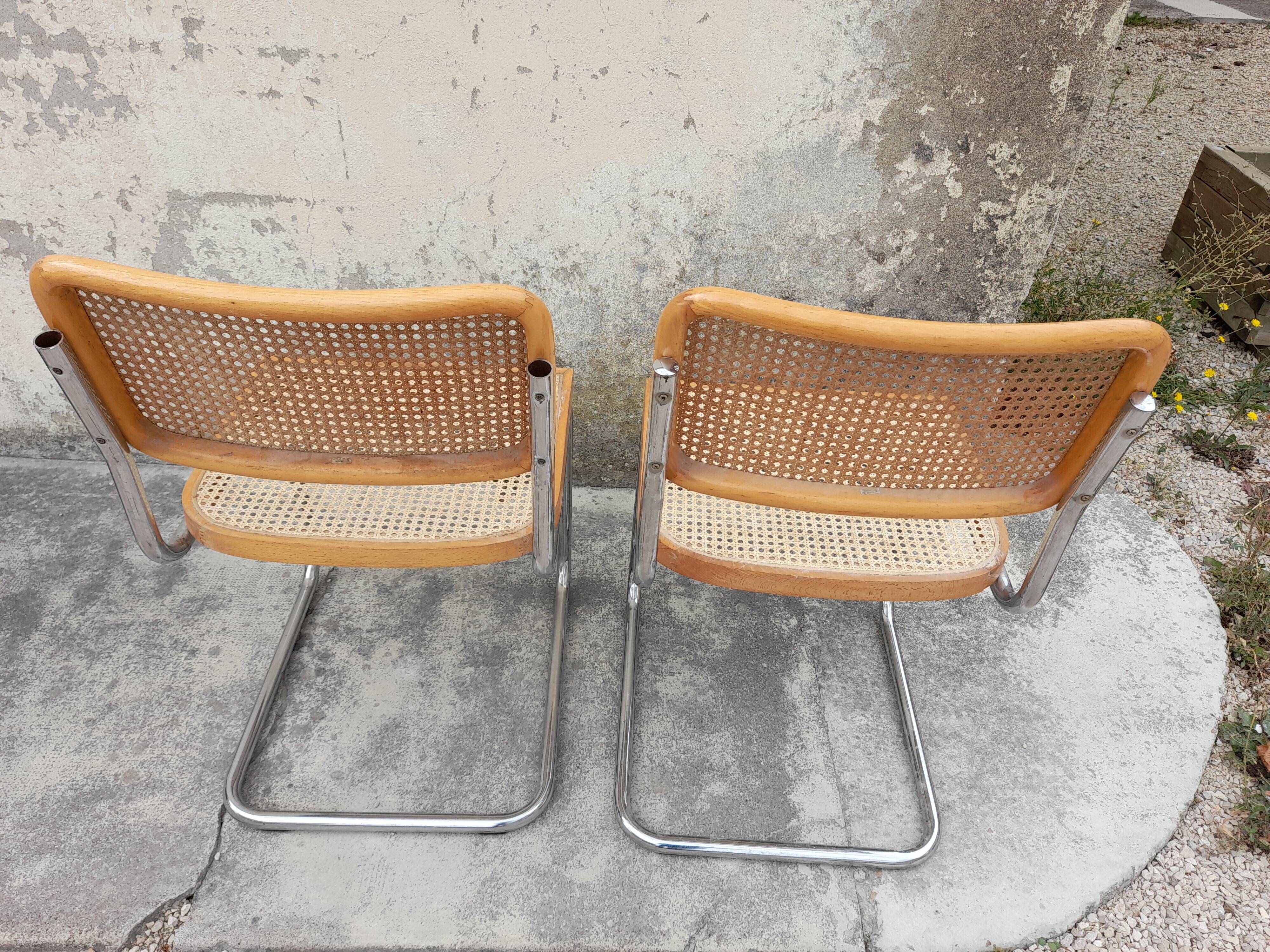 Pair of chairs B32 Marcel Breuer italy