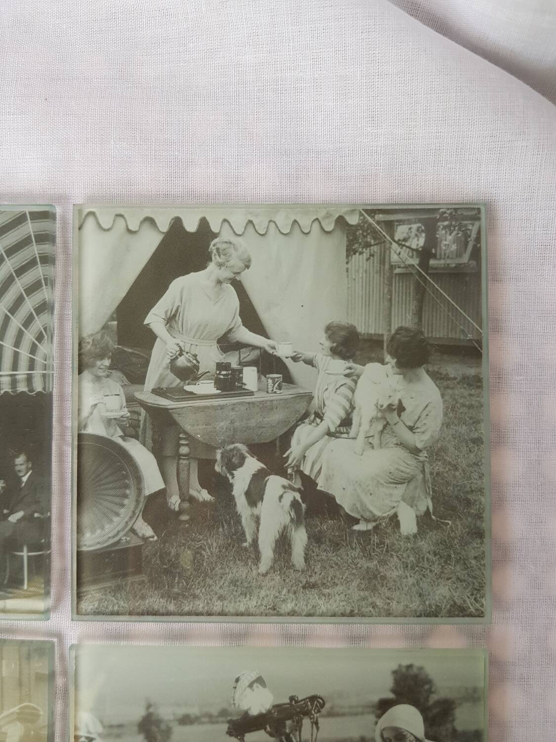 6 sous-verres en verre vintage.