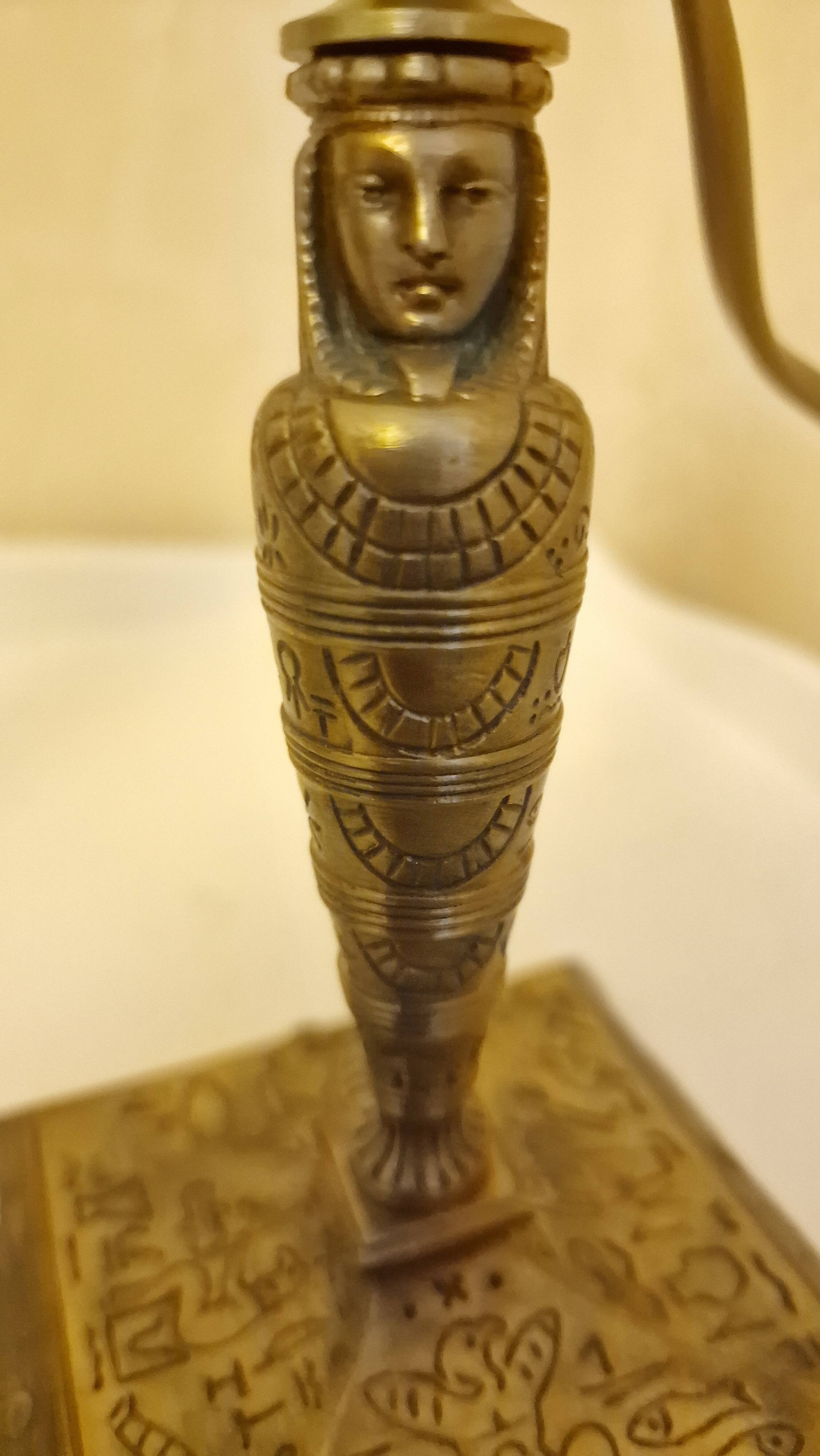 Paire de lampes vintage style Égyptien en laiton – Design pharaon,