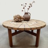 Danish vintage round stone coffee table 'Natures spirit'