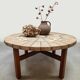 Danish vintage round stone coffee table 'Natures spirit'