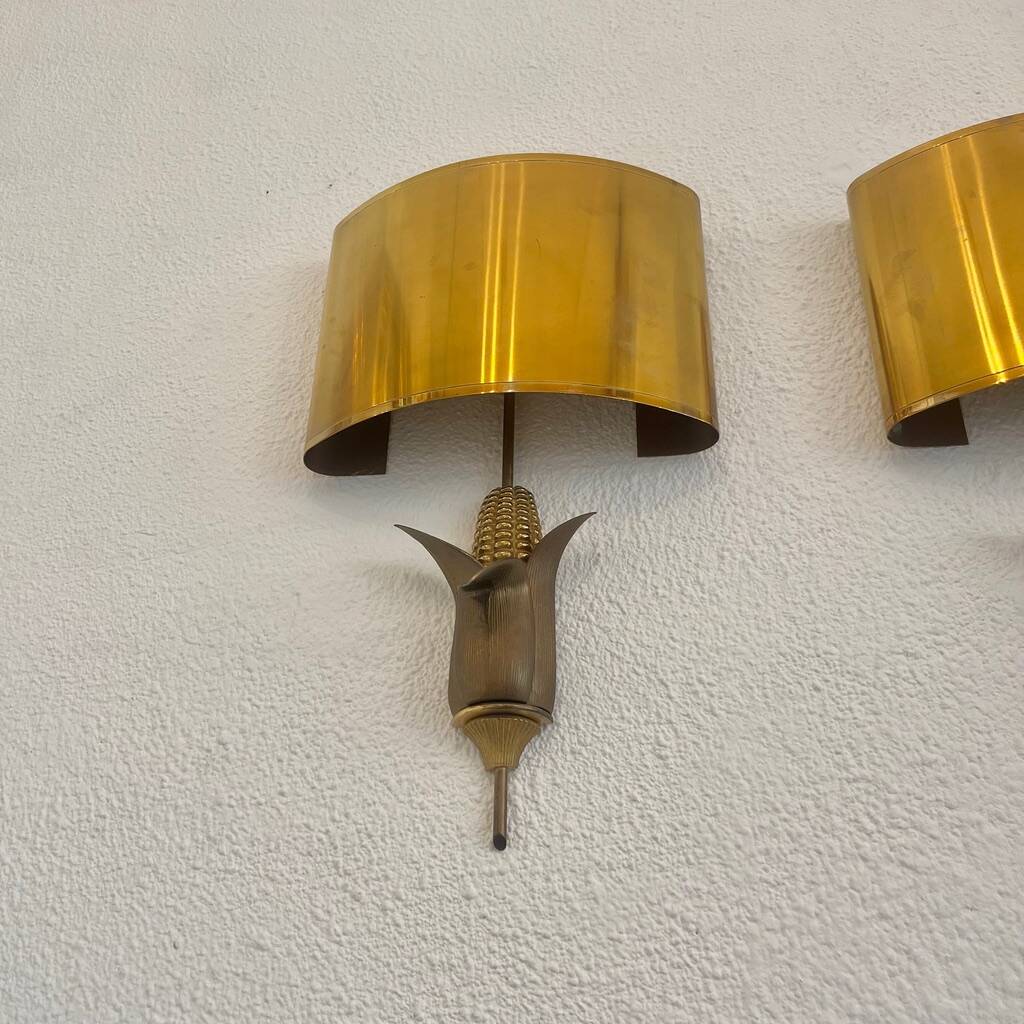 Pair of neoclassical wall sconces corn ear model Maison Charles Paris