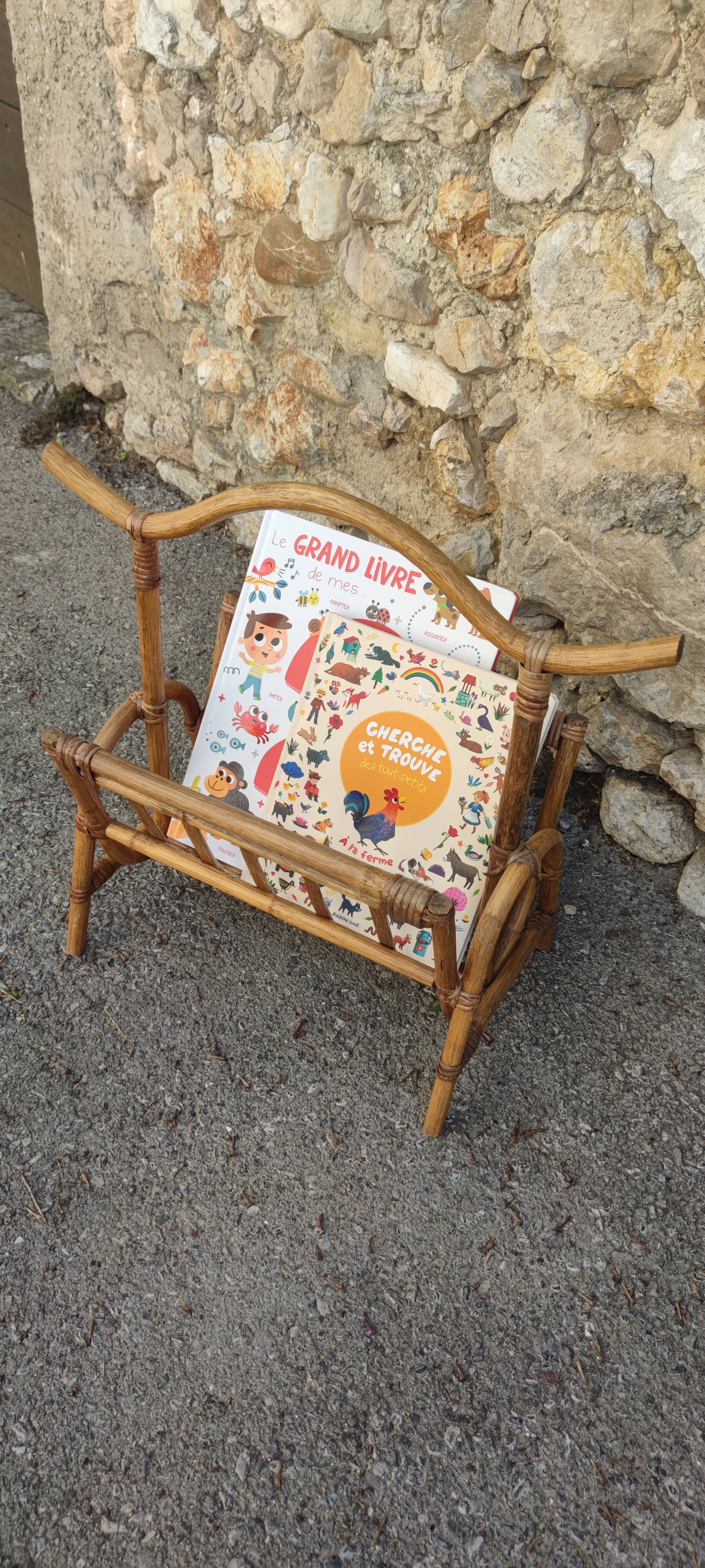 Rattan magazine holder