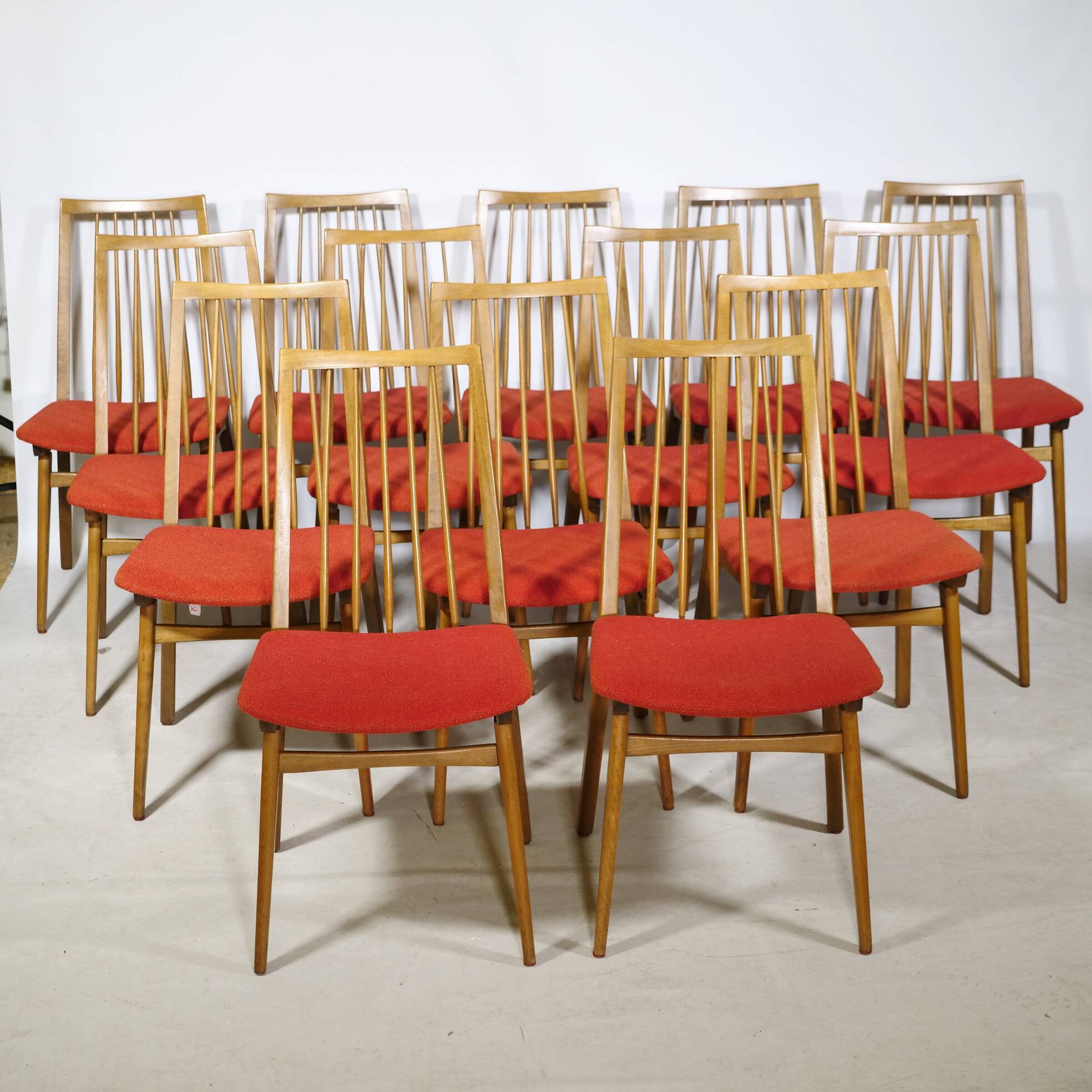 Mid-Century Walnut Dining Chairs, Set of 14, 1960s