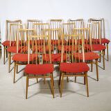Mid-Century Walnut Dining Chairs, Set of 14, 1960s