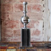 Large floor lamp from Maison Barbier, chrome Bauhaus design lamp.
