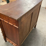 Old wooden chest of drawers imitation bamboo