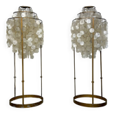 Vintage Metal Floor Lamps with Shell Discs