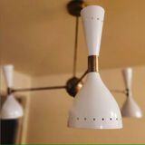 Brass Chandelier Sputnik Light - Vintage Italian Chandelier with 3 Arms