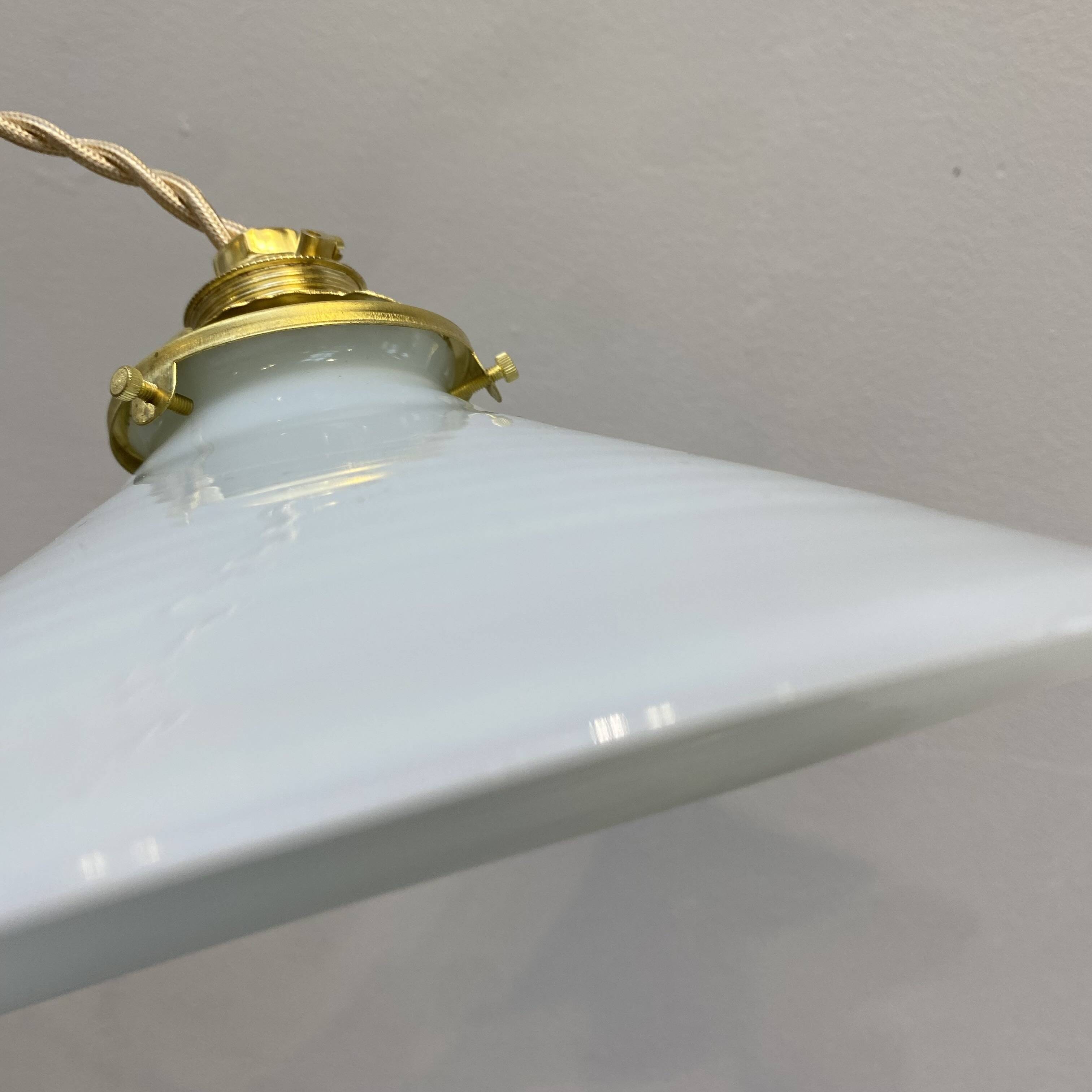 Vintage white opaline pendant light
