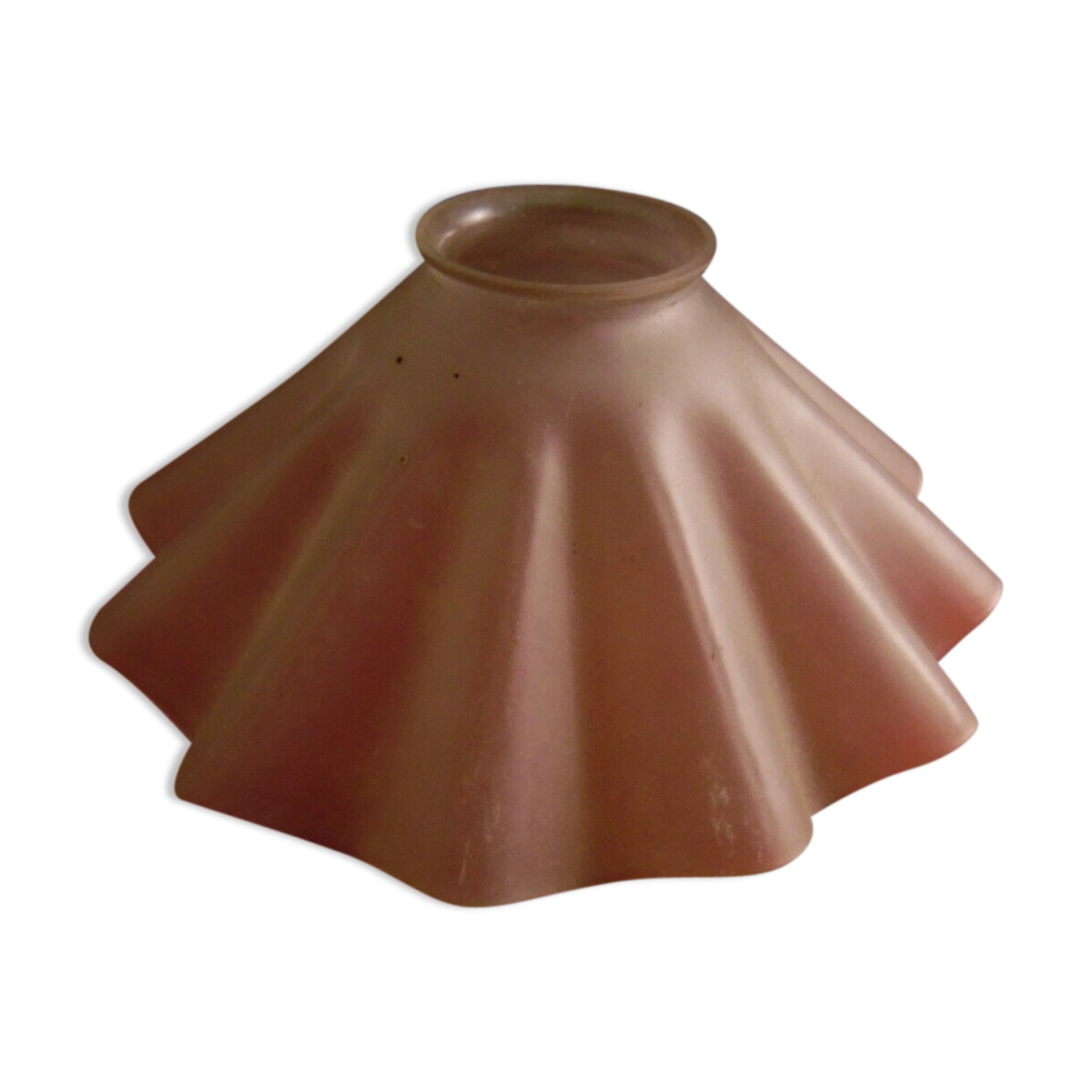 Abat jour plissé en verre dépoli