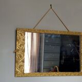 Miroir art-déco or au décor végétal 52x31cm