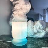 Vintage blue blown glass lamp 90