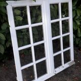 Fenêtre chêne H96,4xL95,8cm ancienne petits carreaux