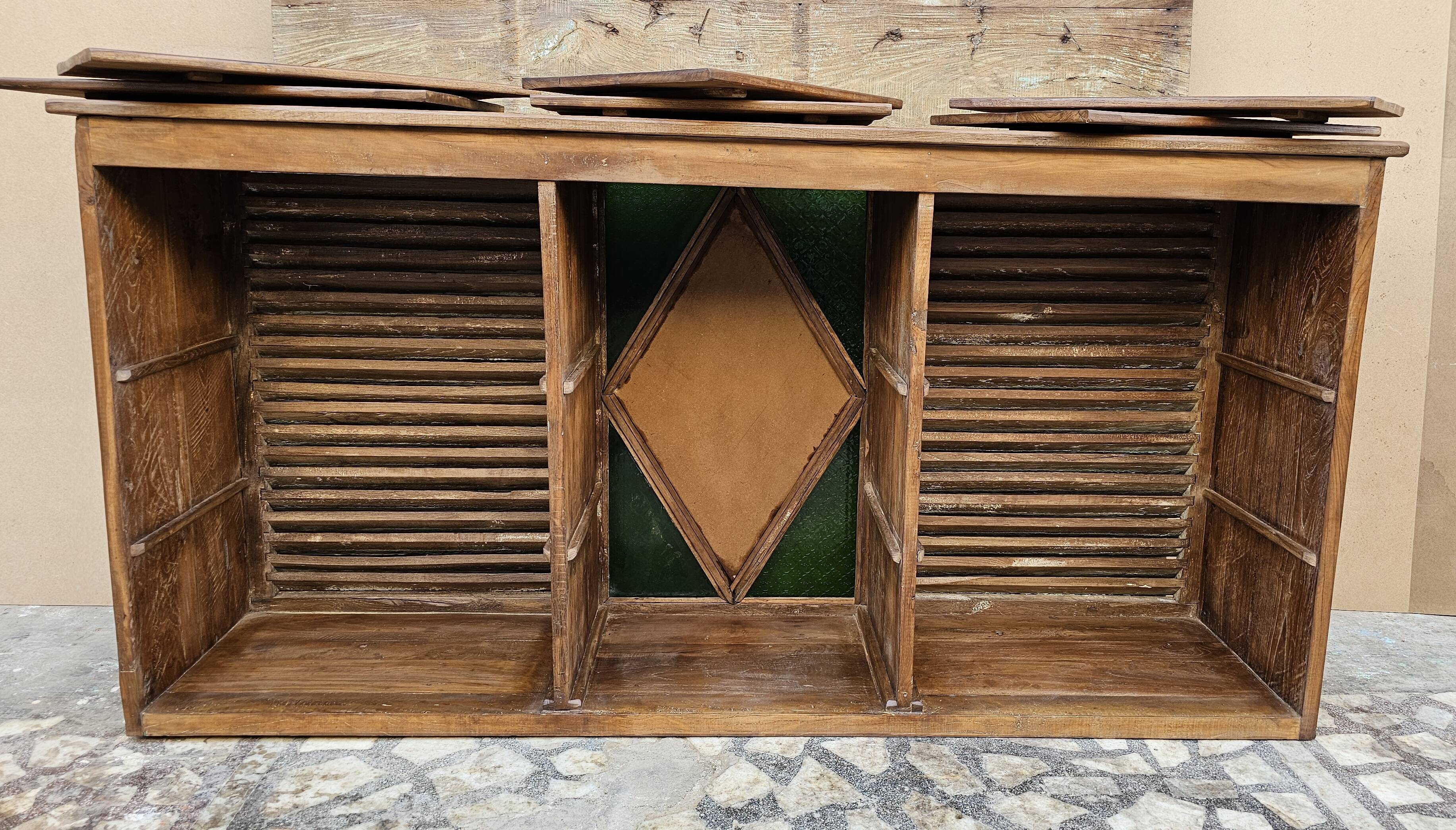 Old shop counter in Burmese teak.