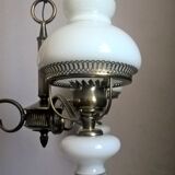 Gloss metallic patinated and gold and double opalines three fires Scandinavian style of the 30s