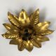 Set of 3 Golden Florentiner Leaf Theatre Wall Ceiling Light Sconces, Italy 1960s
