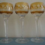 Set of 6 cut crystal wine glasses vintage crystal wine glasses