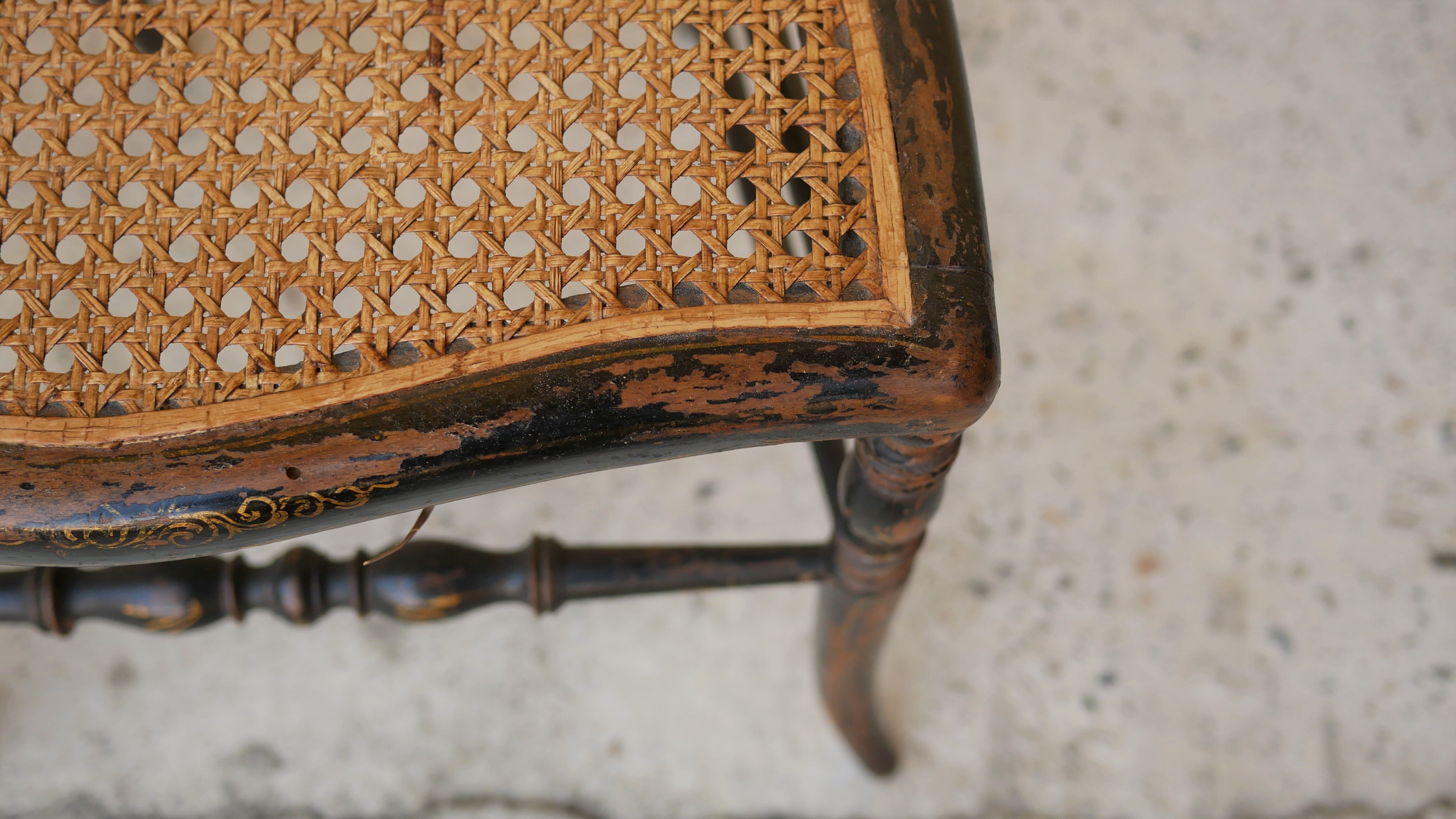 Napoleon III wooden and canning chair, 1920s