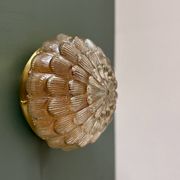 Vintage amber moulded glass wall or ceiling light globe