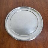 Round silver-plated metal tray from the mid-20th century