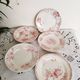Set of 5 dinner plates in Terre de fer earthenware, red color, antique French